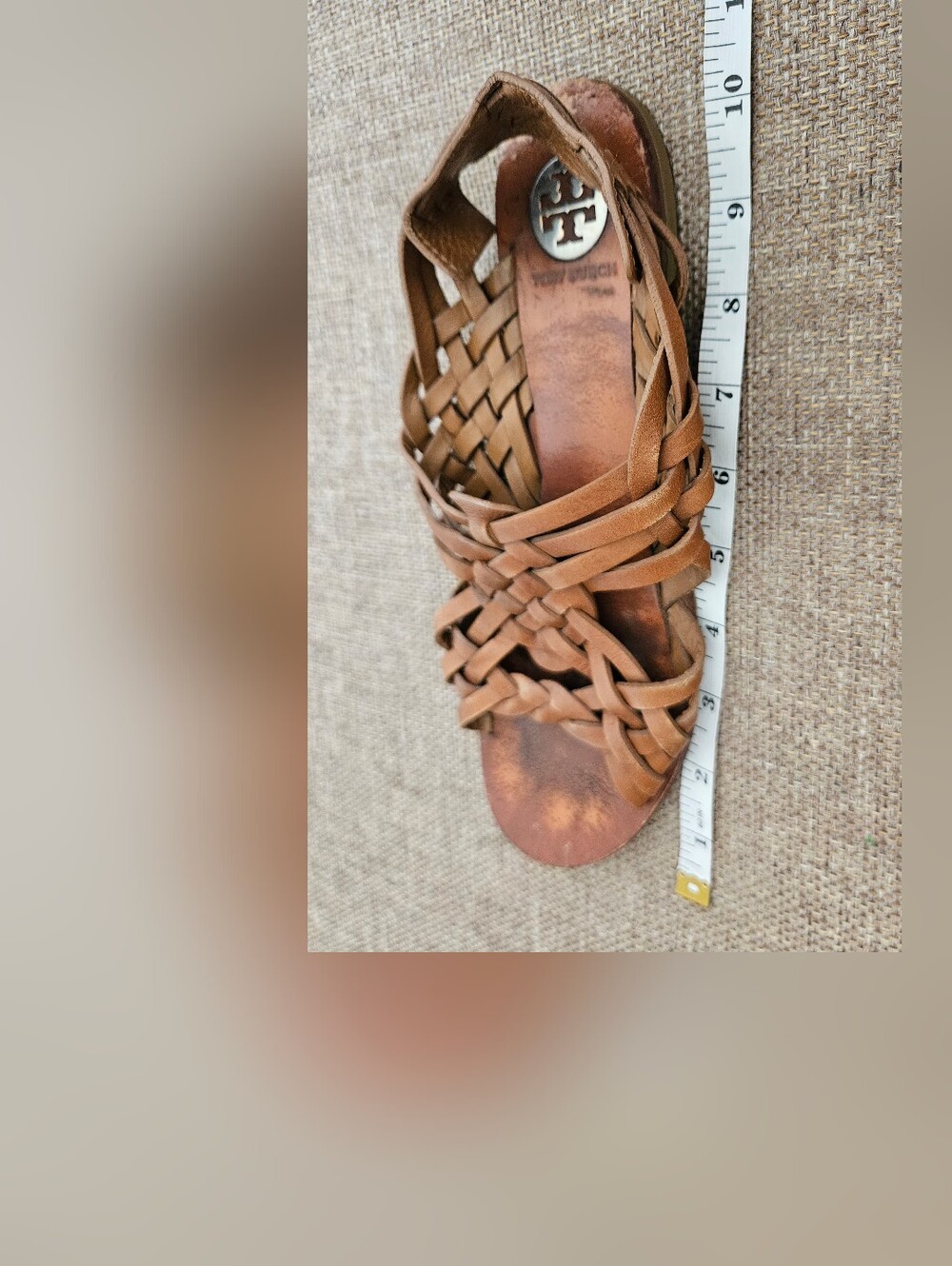 Tory Burch Woven Leather Sandals Brown. - Picture 9 of 9